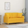vidaXL 2-Sitzer-Sofa mit Kissen Hellgelb 120 cm Stoff