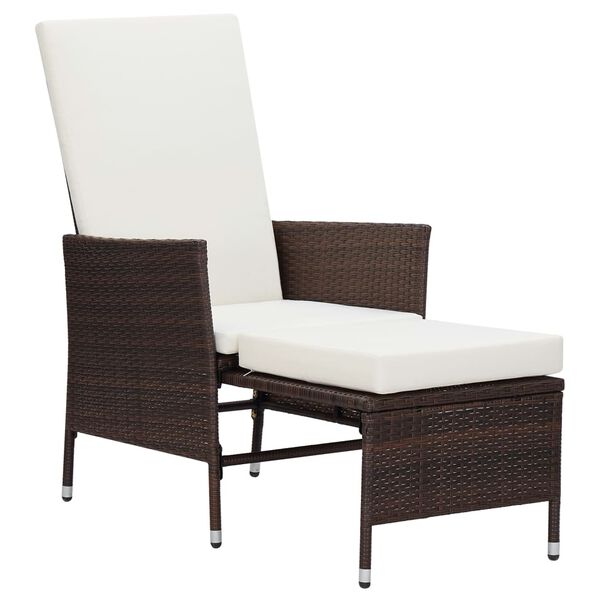 vidaXL 2-tlg. Garten-Lounge-Set mit Kissen Poly Rattan Braun
