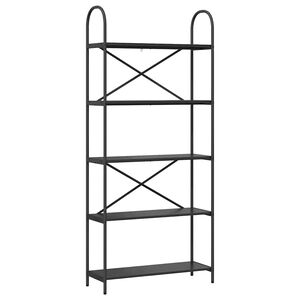 vidaXL B&uuml;cherregal Schwarz Eichen-Optik 80 x 30 x 183 cm Holzwerkstoff