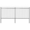 vidaXL Gartenzaun mit Speerspitze Stahl 337 x 150 cm Schwarz