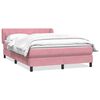 vidaXL Boxspringbett mit Matratze Rosa 140x220 cm Samt