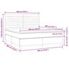 vidaXL Boxspringbett mit Matratze & LED Dunkelbraun 180x200 cm Stoff