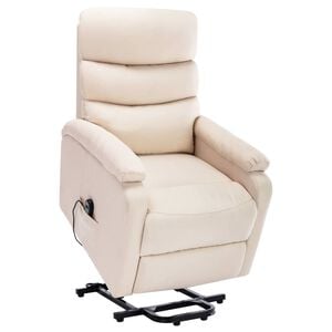 vidaXL Massagesessel mit Aufstehhilfe Creme Stoff