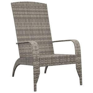 vidaXL Adirondack-Gartenstuhl Grau Poly Rattan