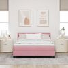 vidaXL Boxspringbett mit Kopfteil Rosa 160 x 200 cm Samt