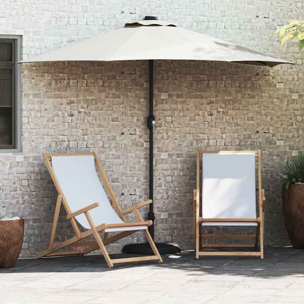 vidaXL Garten-Sonnenschirm Halbe Sand 294 x 150 x 224 cm Stoff