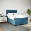 vidaXL Boxspringbett mit Matratze Blau 140x190 cm Samt