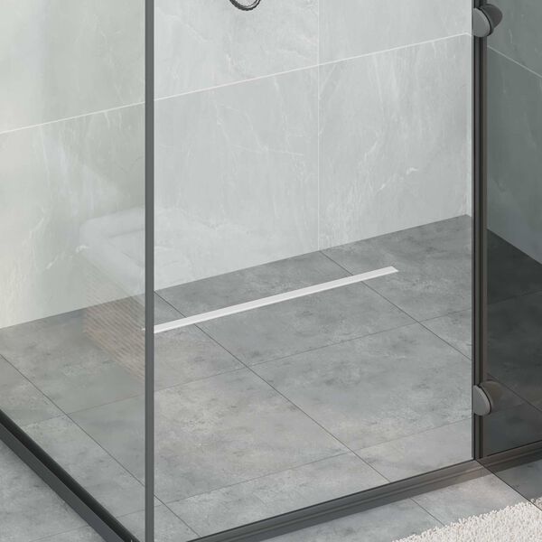 vidaXL 360&deg; Duschablauf mit slim Modell Silber 60 cm Edelstahl 304