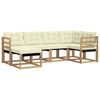 vidaXL Outdoor-Sofagarnitur mit Kissen 6 pcs Wei&szlig; und Creme