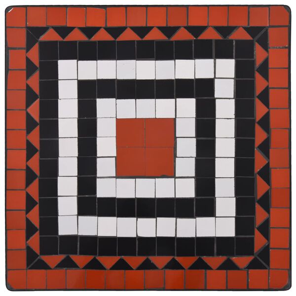 vidaXL 3-tlg. Bistro-Set Mosaik Keramik Terrakotta und Wei&szlig;