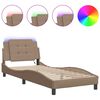 vidaXL Bettgestell mit LED ohne Matratze "Zadar" Cappuccino-Braun 90x200 cm