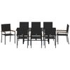 vidaXL Garten Essgruppe 9 pcs Schwarz Poly-Rattan