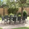 vidaXL Garten Essgruppe mit Kissen 9 pcs Schwarz Poly-Rattan