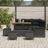 vidaXL Gartensofa-set mit Kissen 9 pcs Schwarz Poly-Rattan