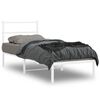 vidaXL Metallbett ohne Matratze mit Kopfteil Wei&szlig; 75x190 cm