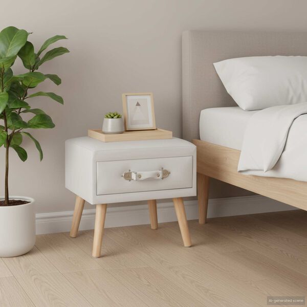 vidaXL Nachttisch Wei&szlig; 40x35x40 Kunstleder