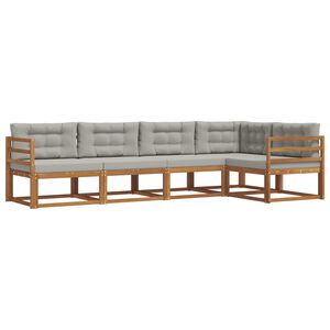 vidaXL Outdoor-Sofagarnitur 5 stk. Natur und Hellgrau