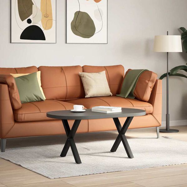 vidaXL Couchtischbeine X-Form 2 Stk. Schwarz 60x(42-43) cm Stahl