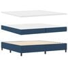 vidaXL Boxspringbett mit Matratze mit Kopfteil Blau 200 x 200 cm Stoff