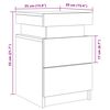 vidaXL LED-Nachttische 2 Stk. Altholz-Optik 35x39x55 cm Holzwerkstoff