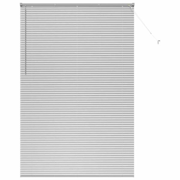 vidaXL Fensterjalousie mit Vorhängen Silber Aluminium
