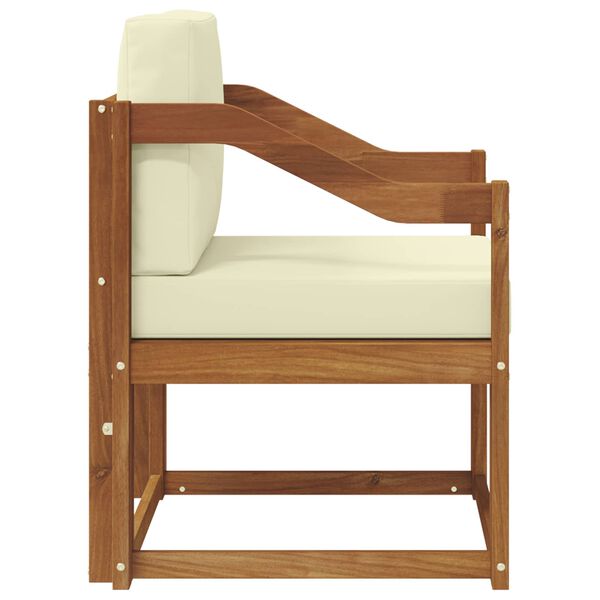 vidaXL Outdoor-Sofa Massives Akazienholz und Polyester Natur