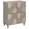 vidaXL Sideboard Grau und Gold 60 x 33 x 75 cm Massivholz Mango