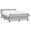 vidaXL Boxspringbett mit Matratze Hellgrau 140x220 cm Samt