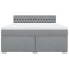 vidaXL Boxspringbett mit Matratze Hellgrau 180x200 cm Stoff