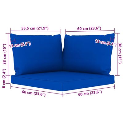 vidaXL 9-tlg. Garten-Lounge-Set mit Kissen in Blau
