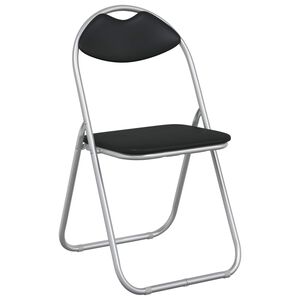 vidaXL Klappstuhl 8 stk. Kunstleder Schwarz und Grau 48 x 43,5 x 81 cm