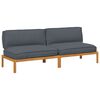 vidaXL Sofa Set mit Kissen Uni 2 pcs Anthrazit Massivholz Akazie