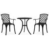 vidaXL 3-tlg. Bistro-Set Aluminiumguss Schwarz