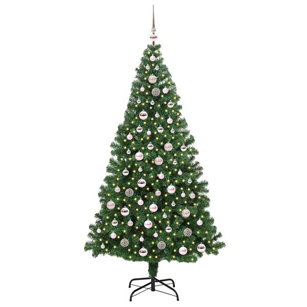 vidaXL K&uuml;nstlicher Weihnachtsbaum mit 300 LEDs mit St&auml;nder Gr&uuml;n 210 cm