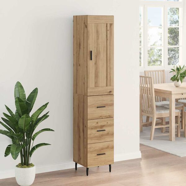 vidaXL Highboard Artisan-Eiche 34,5 x 34 x 180 cm Holzwerkstoff