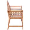 vidaXL Gartenbank mit Grauer Auflage 120 cm Massivholz Teak