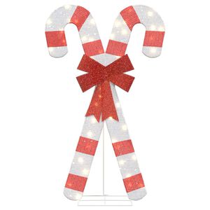 vidaXL Zuckerstange Weihnachtsdekoration 50 LEDs Warmwei&szlig;