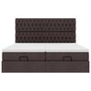 vidaXL Ottoman-Bett mit Matratzen Dunkelbraun 200x200 cm Stoff