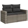 vidaXL 4-tlg. Garten-Sofagarnitur mit Kissen Grau Poly Rattan