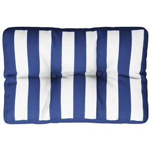 vidaXL Palettenkissen Blau Wei&szlig; Gestreift 50x40x12 cm Stoff
