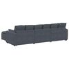vidaXL Modulares Sofa mit Fu&szlig;hocker und Kissen Dunkelgrau