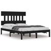vidaXL Massivholzbett Schwarz 150x200 cm