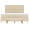 vidaXL Boxspringbett mit Matratze Creme 180 x 200 cm Stoff