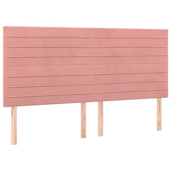 vidaXL Kopfteil Rosa 180 x 5 x 118/128 cm Samt