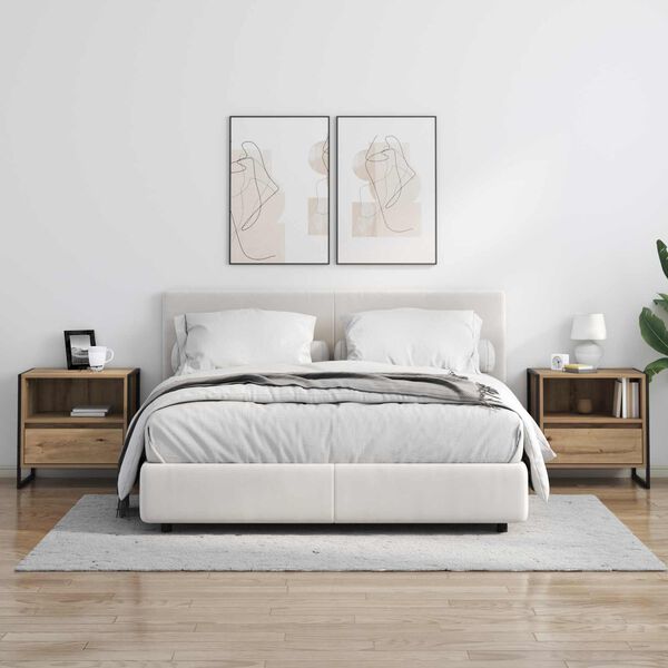 vidaXL Nachttisch Kunsthandwerk Eiche 50 x 39,5 x 50 cm Holzwerkstoff