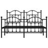 vidaXL Bettgestell mit Kopf- und Fu&szlig;teil Metall Schwarz 150x200 cm