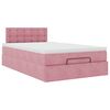 vidaXL Ottoman-Bett mit Matratze & LEDs Rosa 120x200 cm Samt