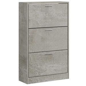 vidaXL Schuhschrank Betongrau 63x24x103 cm Holzwerkstoff
