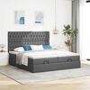 vidaXL Ottoman-Bett mit Matratzen Dunkelgrau 180x200 cm Stoff