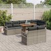 vidaXL Garten-Sofa-Set mit Speicher 9 pcs Grau Poly Rattan